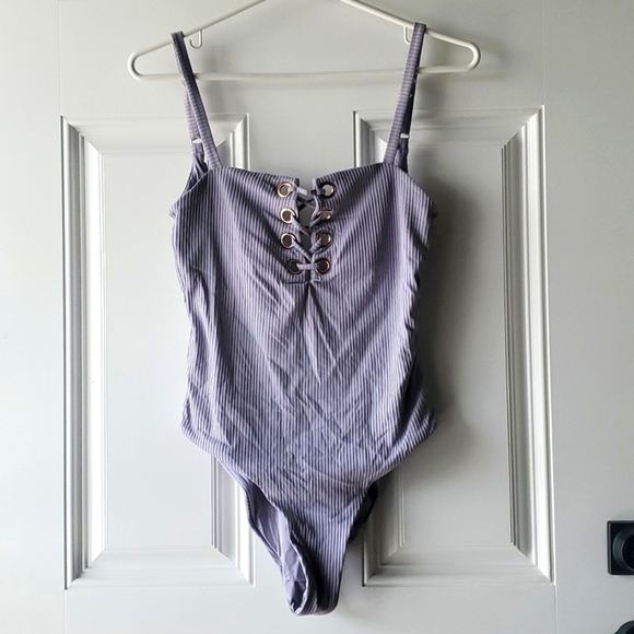 Tinibikini Light Purple Ribbed One Piece Swimsuit - Picture 1 of 7
